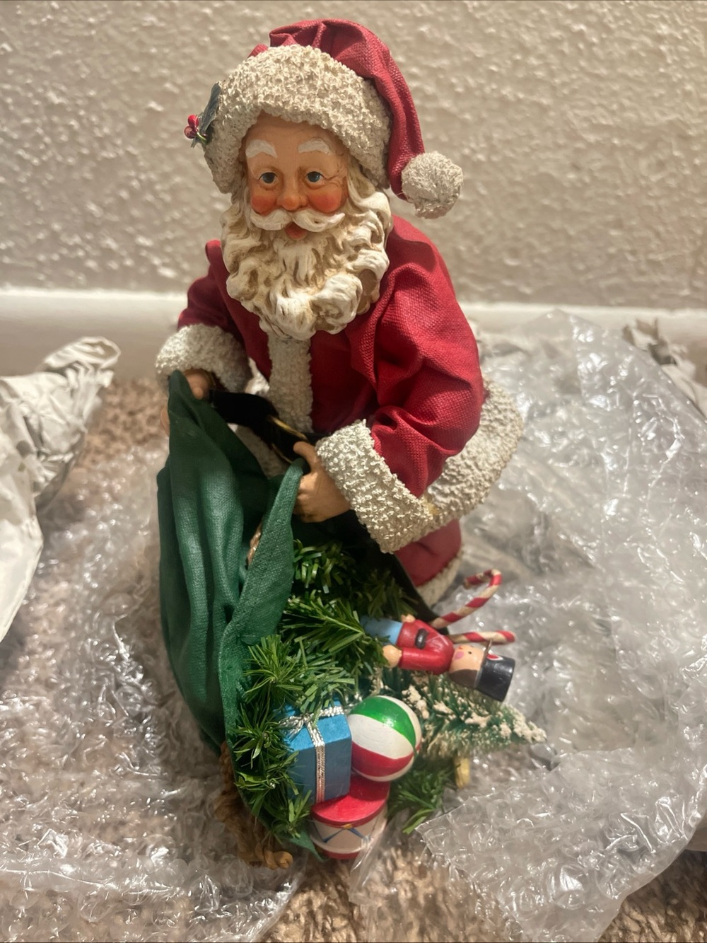 Santa Figurine Holiday Decoration - Red Coat